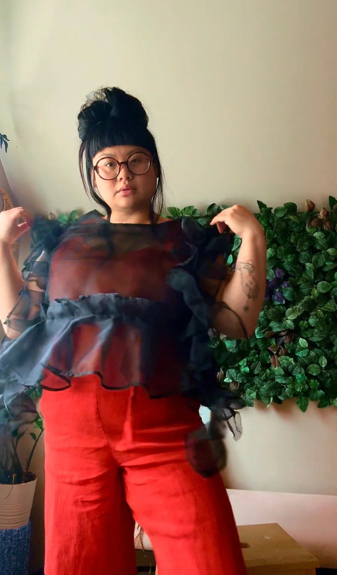 PREORDER Black Swan Ruffle Organza Top: TYPE B sold by Hello Darling product image thumbnail 5