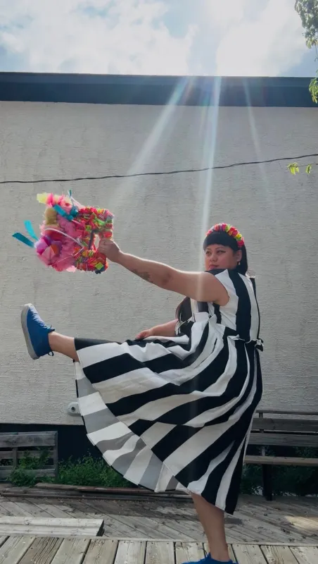 Preorder Black + White Stripe Dress made by Hello Darling