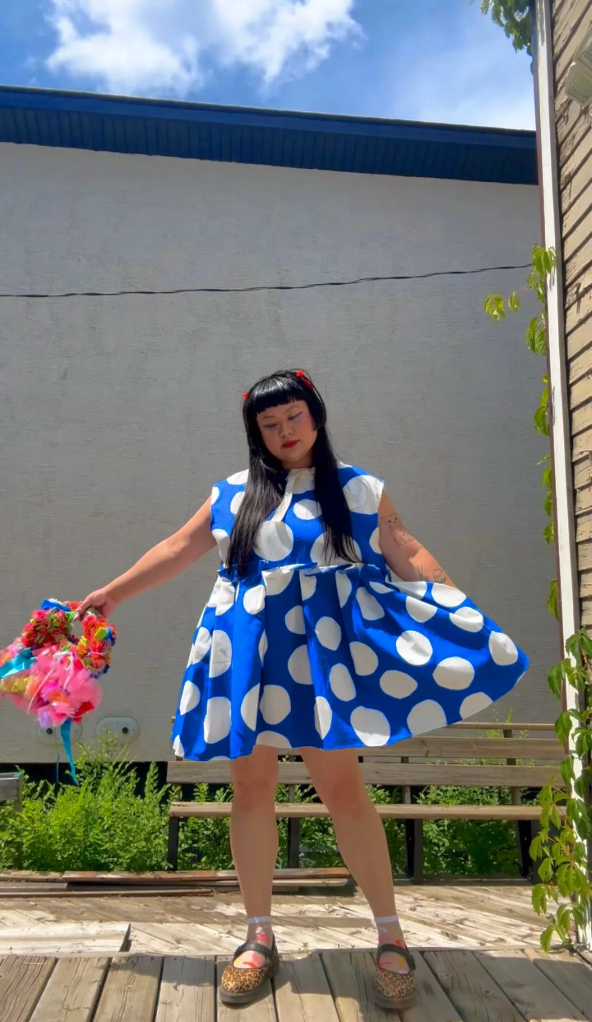 Shortie Blue Dot Dress sold by Hello Darling product image thumbnail 2