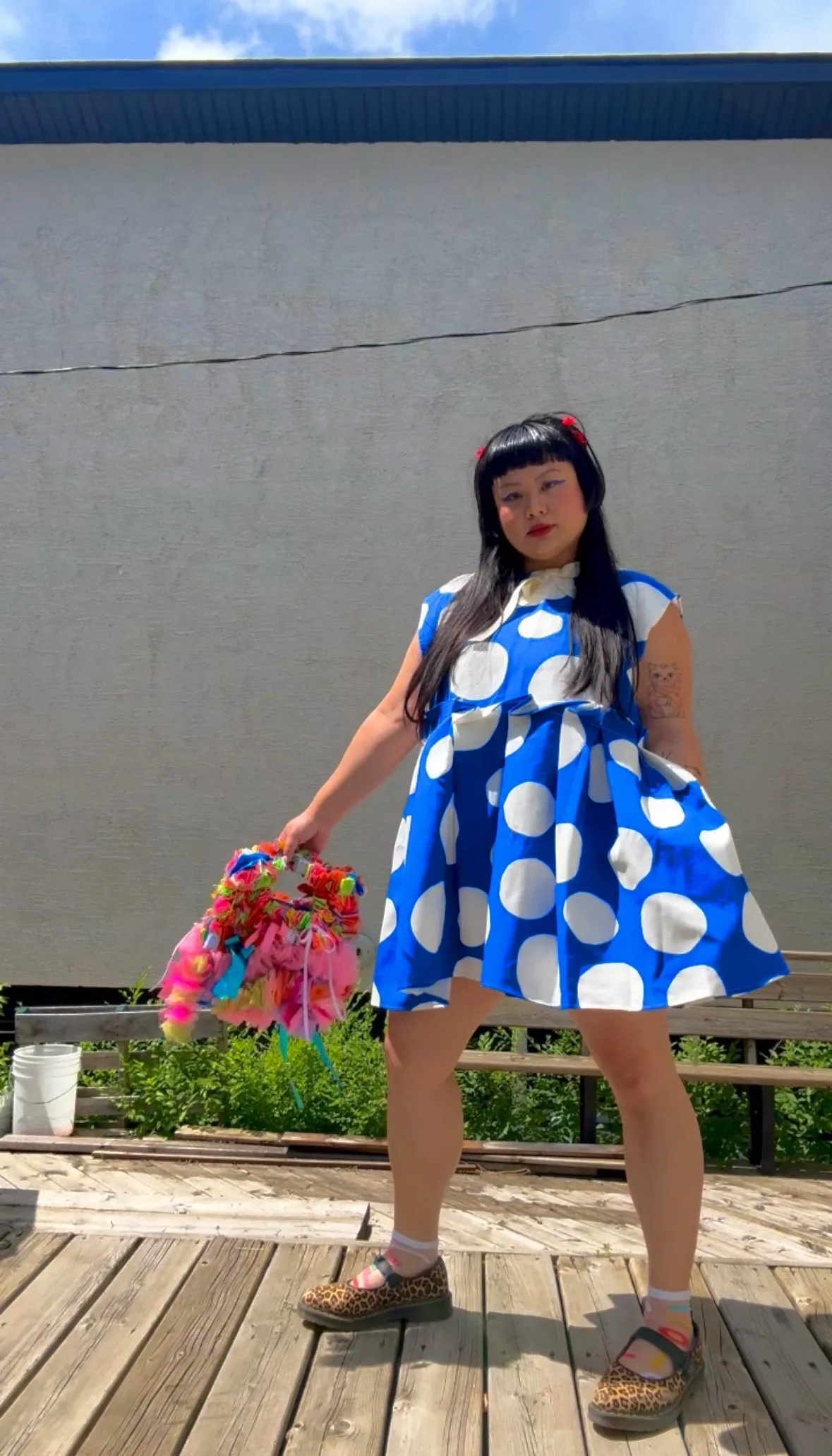 Shortie Blue Dot Dress sold by Hello Darling