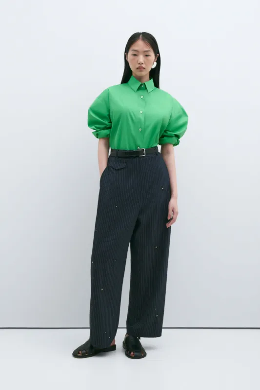 TAILORING FLOWER PINSTRIPE PANTS made by Cordera