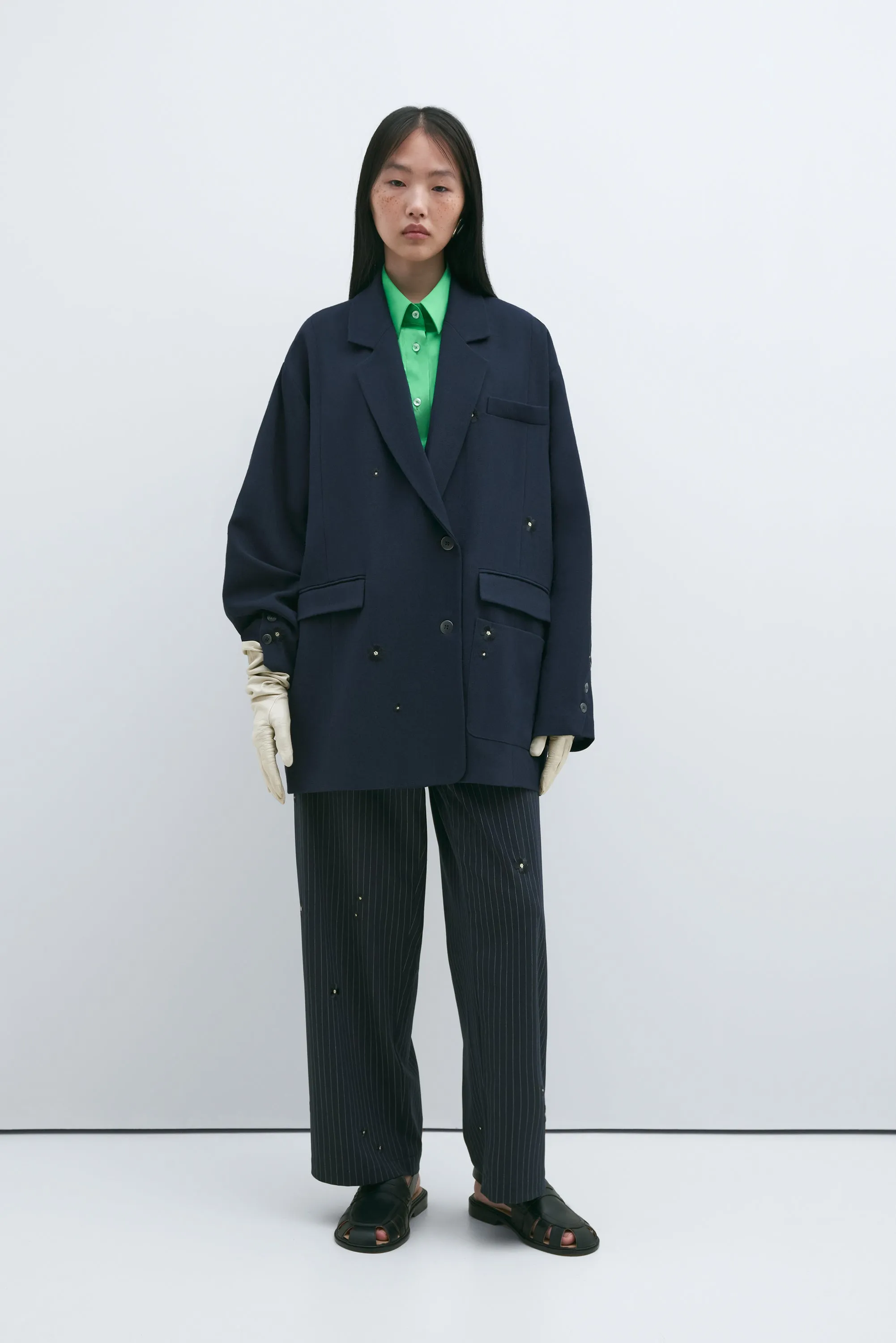 TAILORING FLOWER PINSTRIPE PANTS sold by Cordera product image thumbnail 2