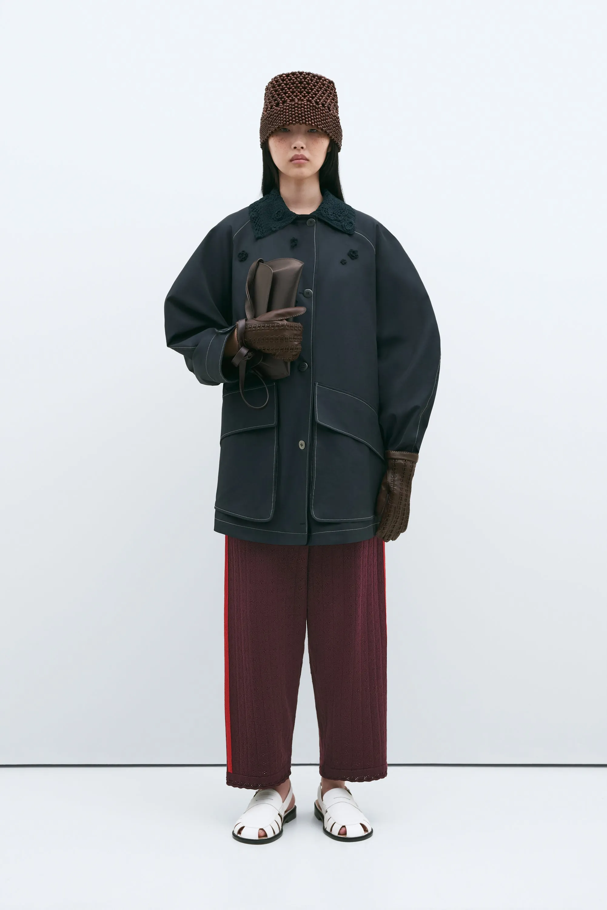 SHORT TRENCH FLOWERS CROCHET NAVY sold by Cordera product image thumbnail 3