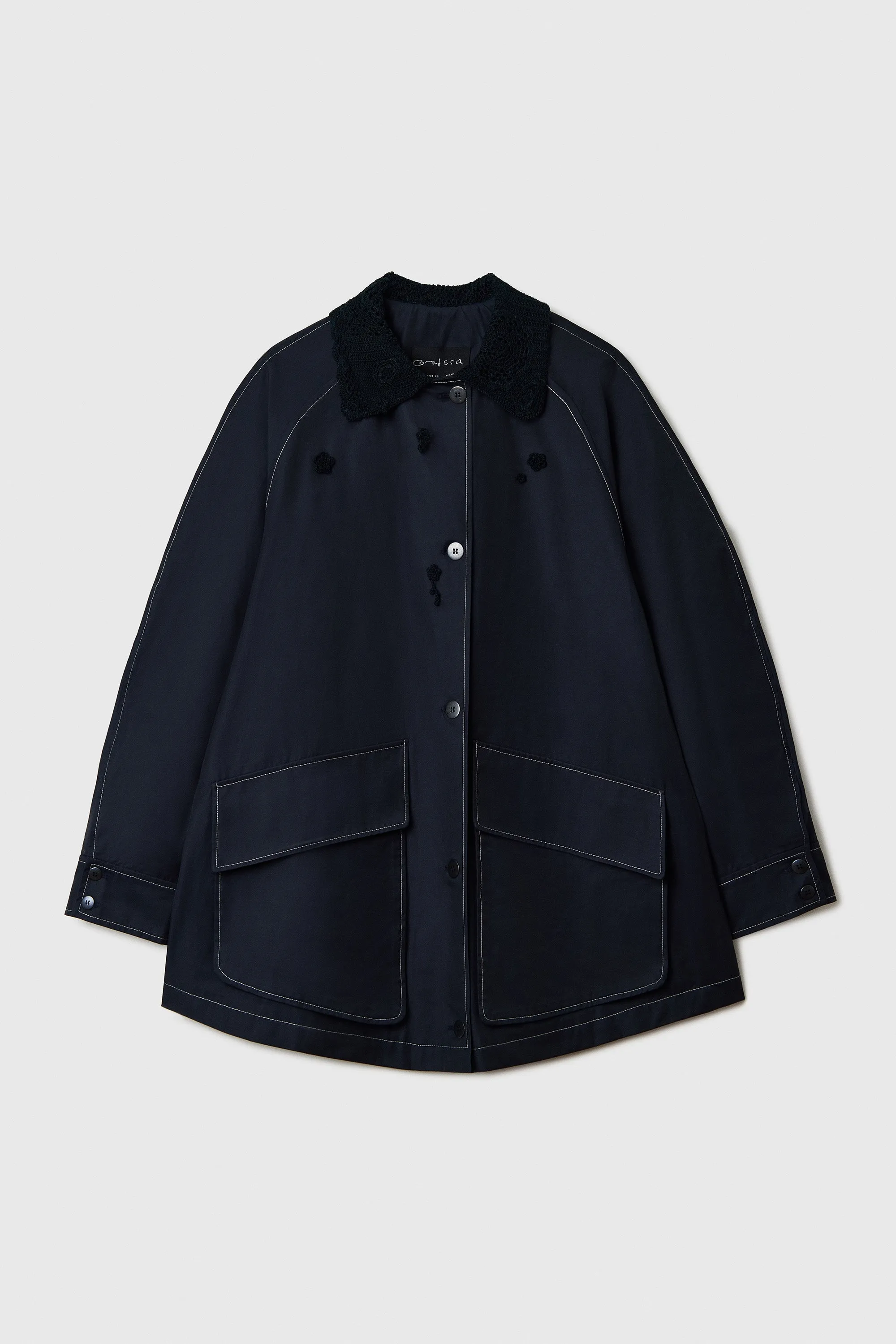 SHORT TRENCH FLOWERS CROCHET NAVY sold by Cordera product image thumbnail 5