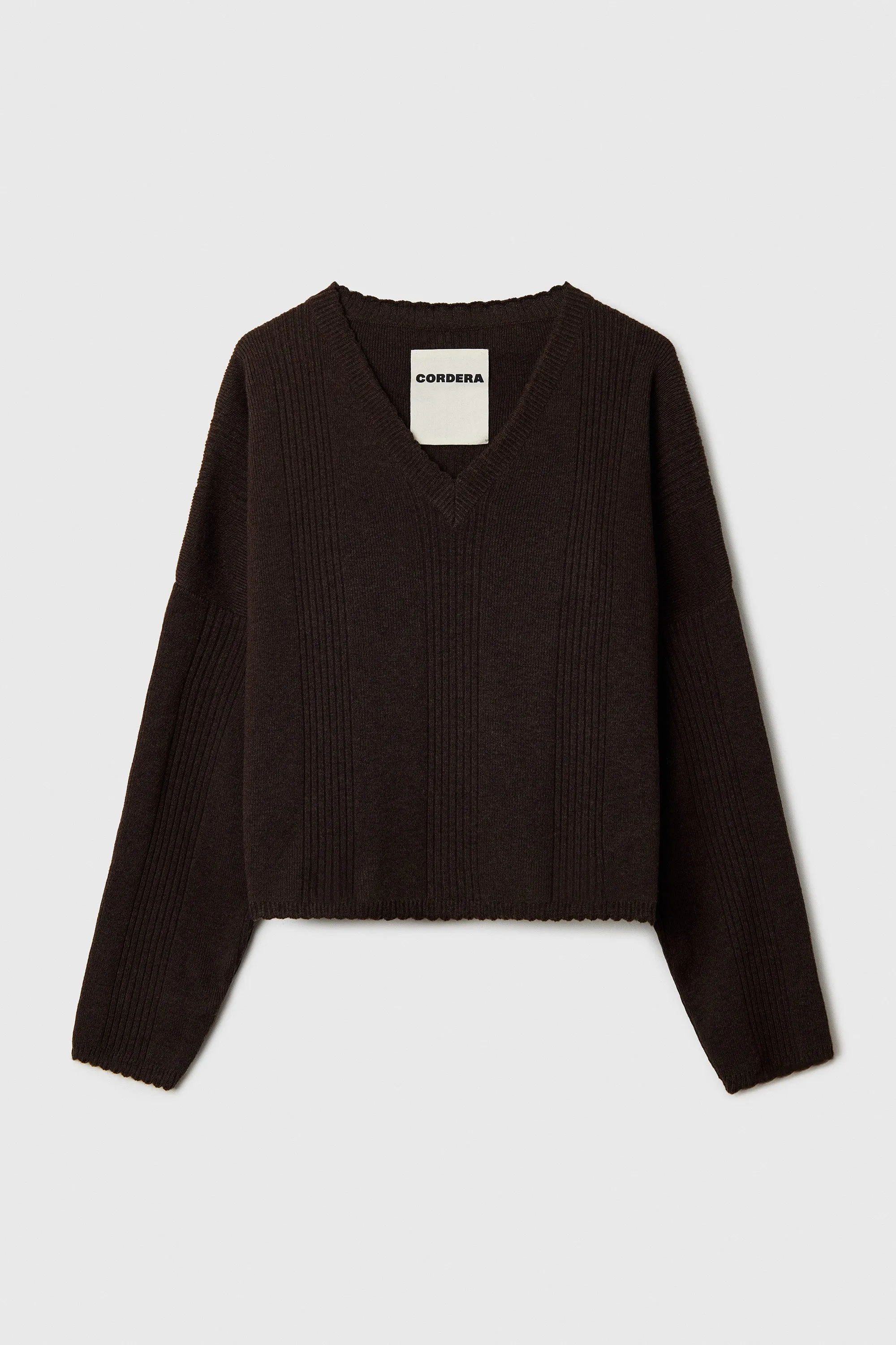 MERINO WOOL WAVY SWEATER CHOCOLATE sold by Cordera product image thumbnail 5