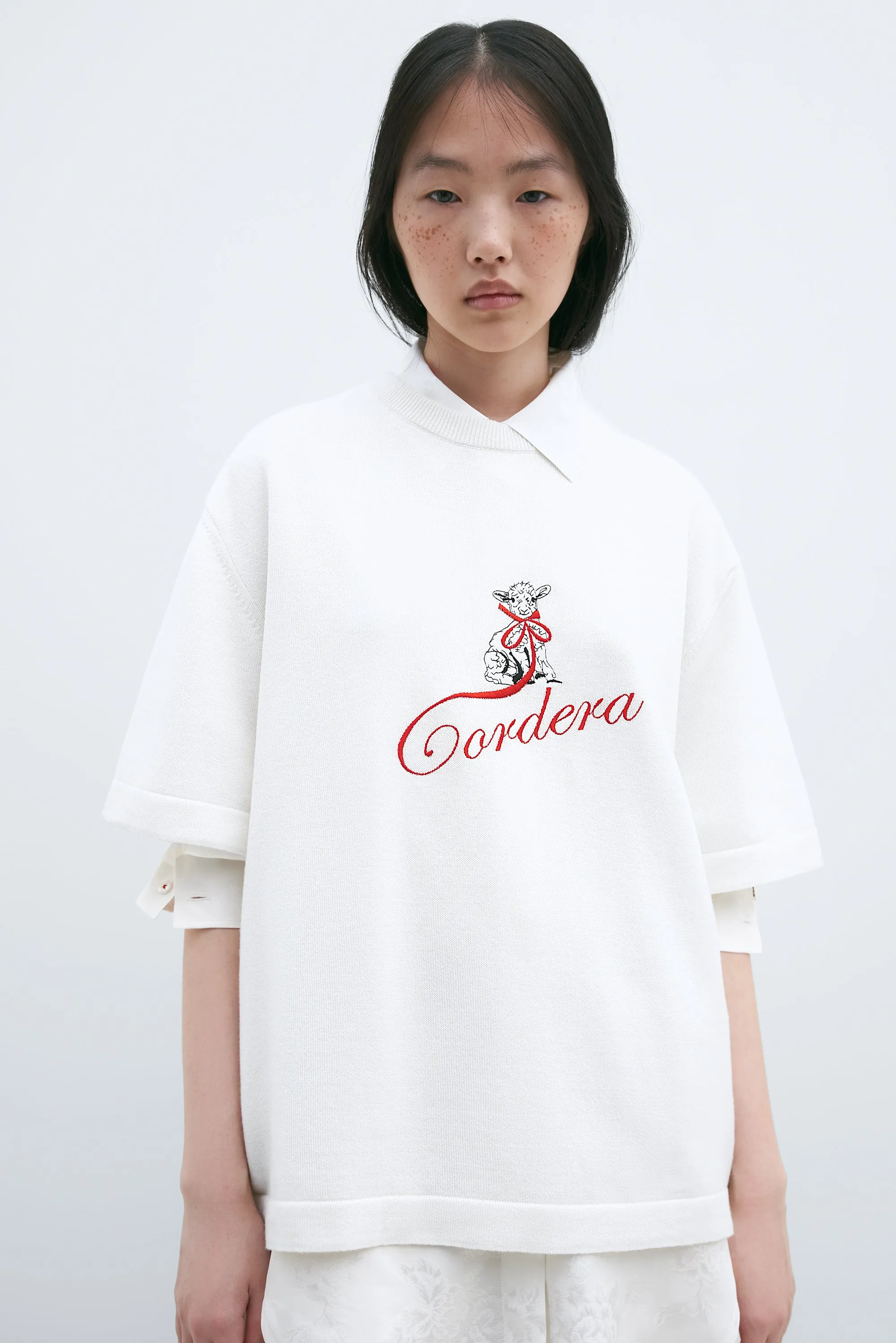 MERINO WOOL EMBROIDERED CORDERA T-SHIRT sold by Cordera