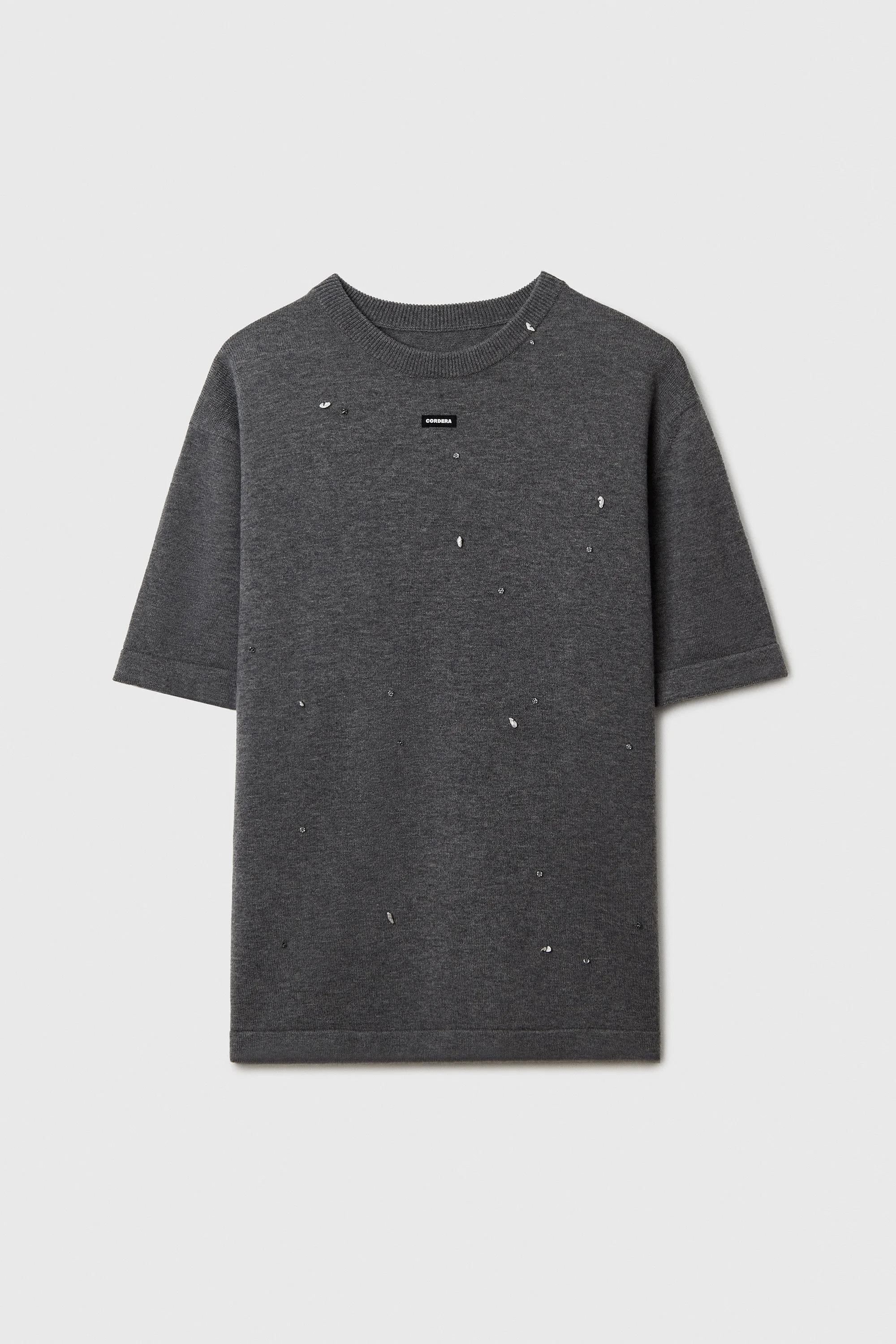 MERINO WOOL BEADED T-SHIRT GREY sold by Cordera product image thumbnail 5