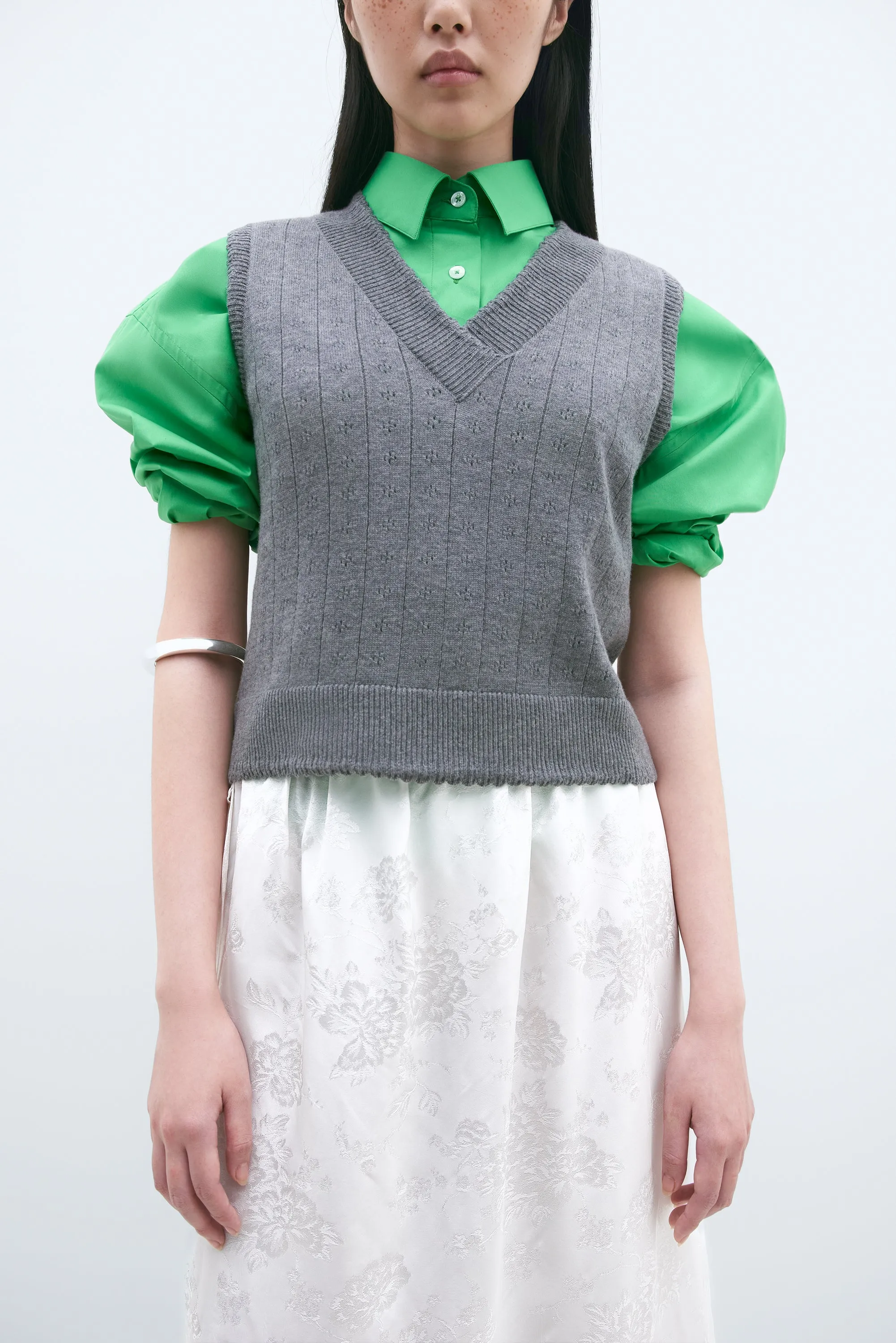 MERINO POINTELLE WAISTCOAT GREY sold by Cordera