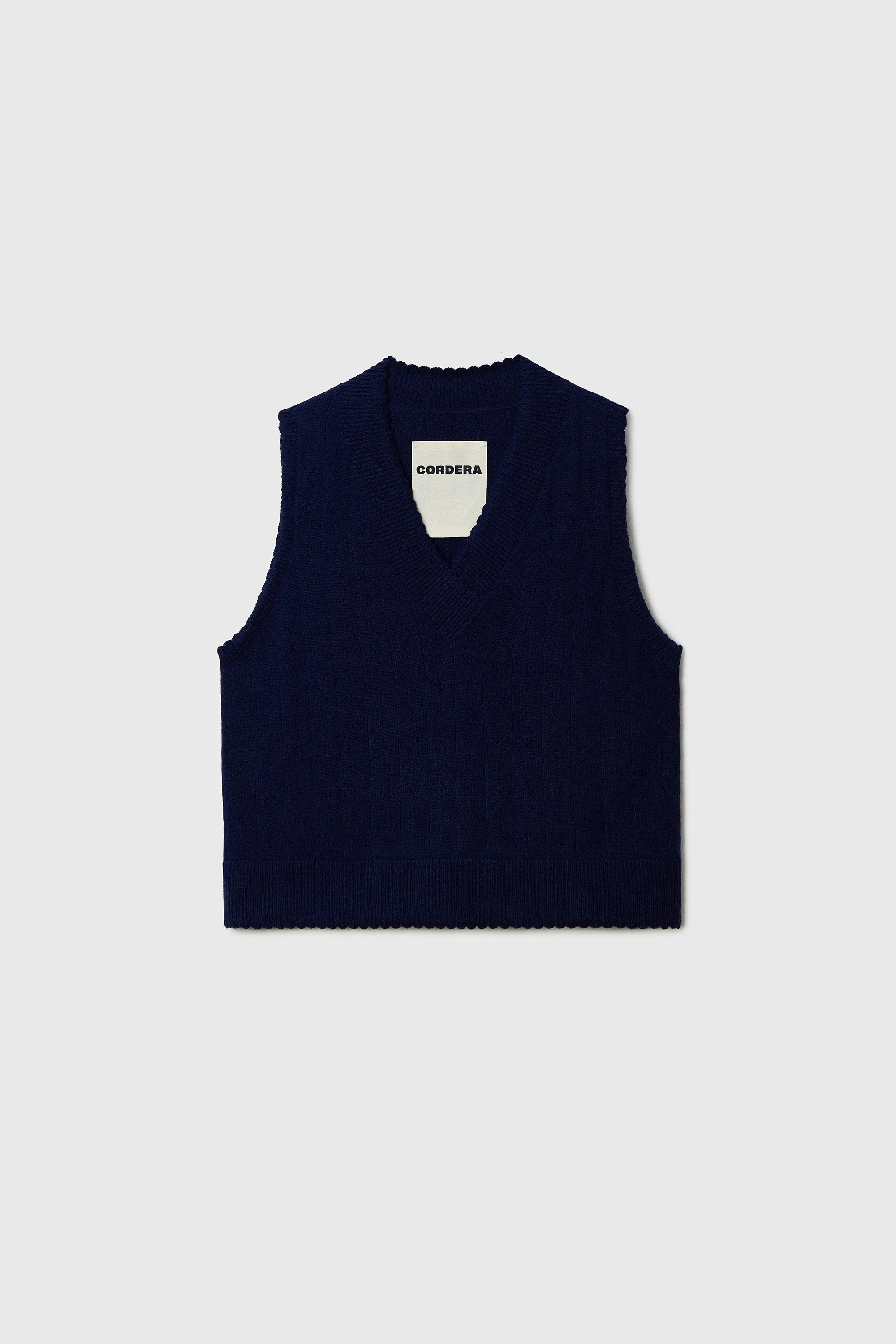 MERINO POINTELLE WAISTCOAT PRUSSIAN BLUE sold by Cordera product image thumbnail 3
