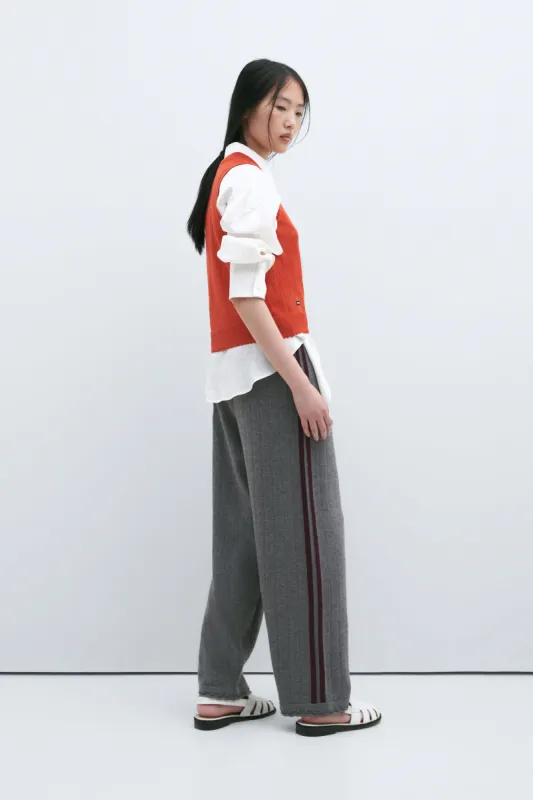 MERINO POINTELLE PANTS GREY made by Cordera