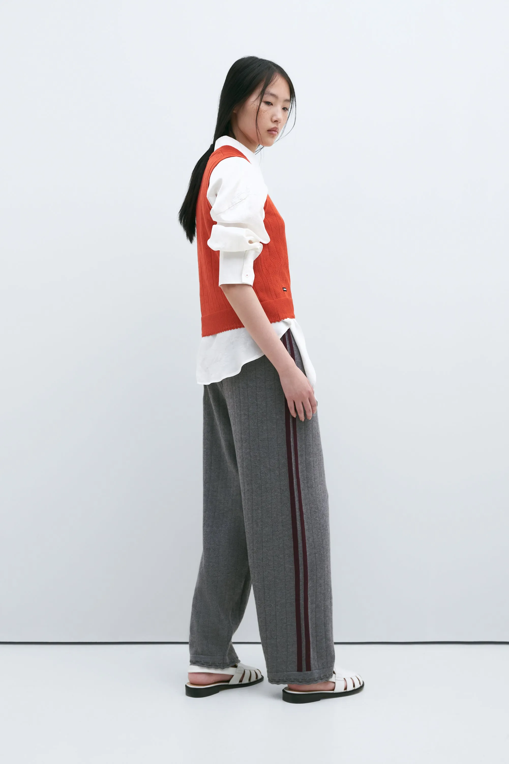 MERINO POINTELLE PANTS GREY sold by Cordera