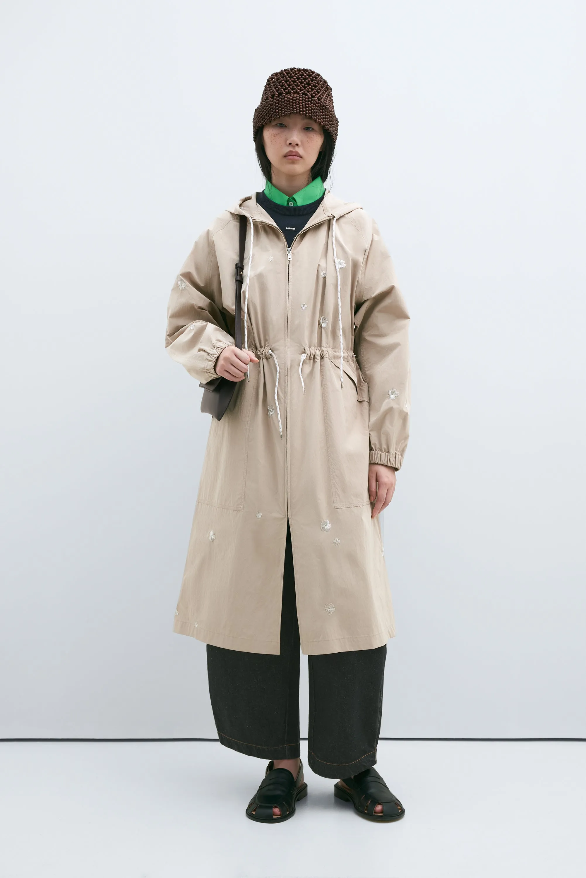 HOODED FLOWER RAINCOAT BEIGE sold by Cordera product image thumbnail 3