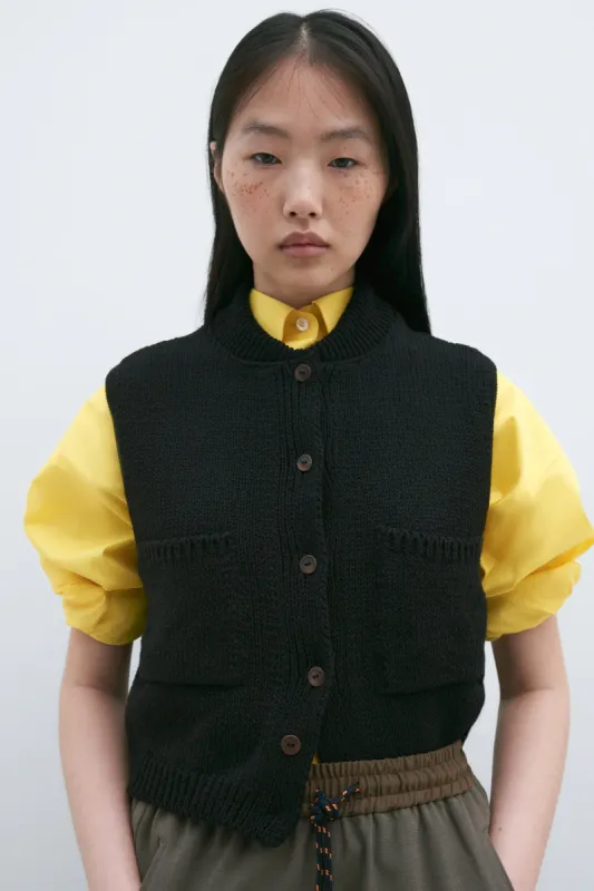 COTTON WAISTCOAT BLACK sold by Cordera