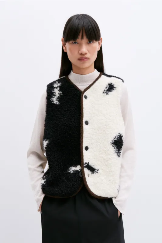 WOOL & MOHAIR BLOTCH WAISTCOAT sold by Cordera