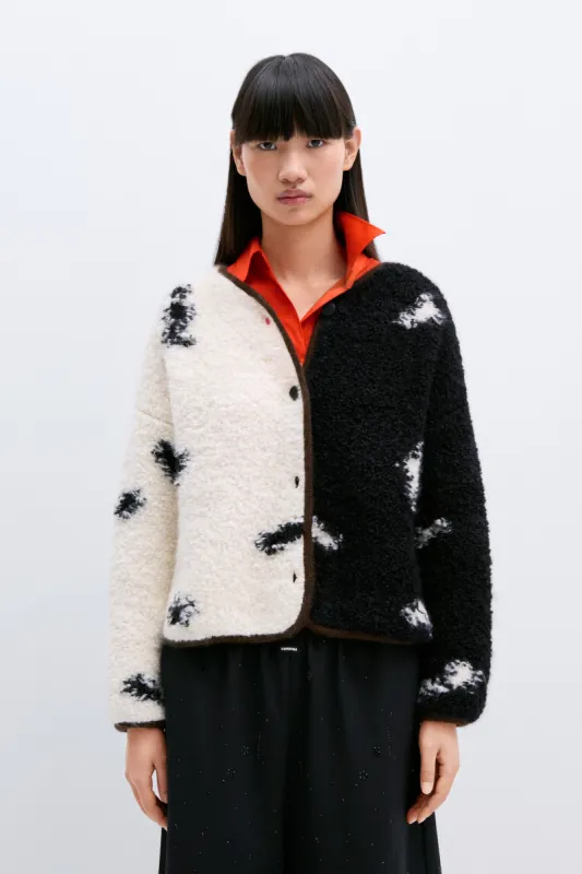 WOOL & MOHAIR BLOTCH CARDIGAN made by Cordera