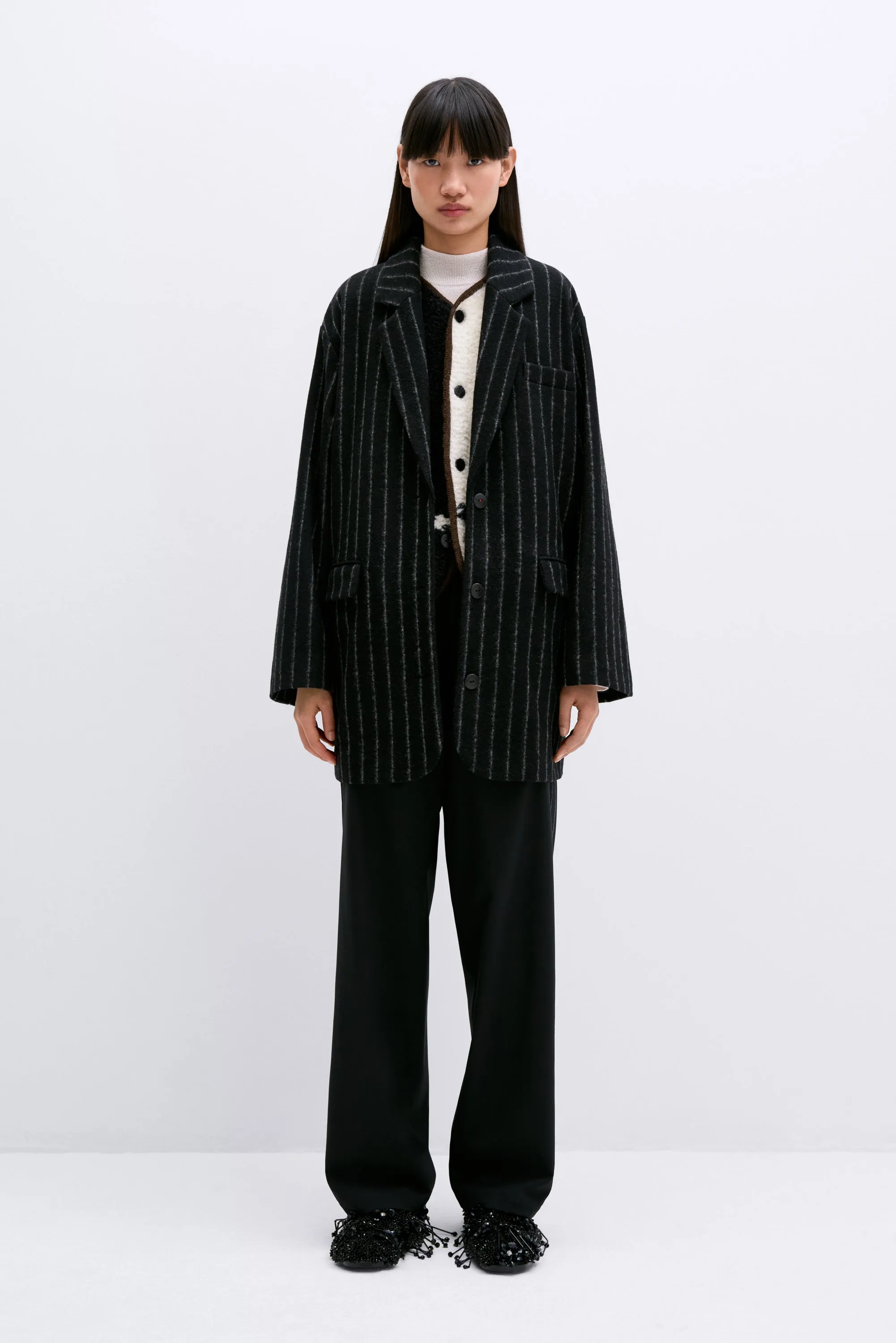 VIRGIN WOOL STRIPED JACKET sold by Cordera