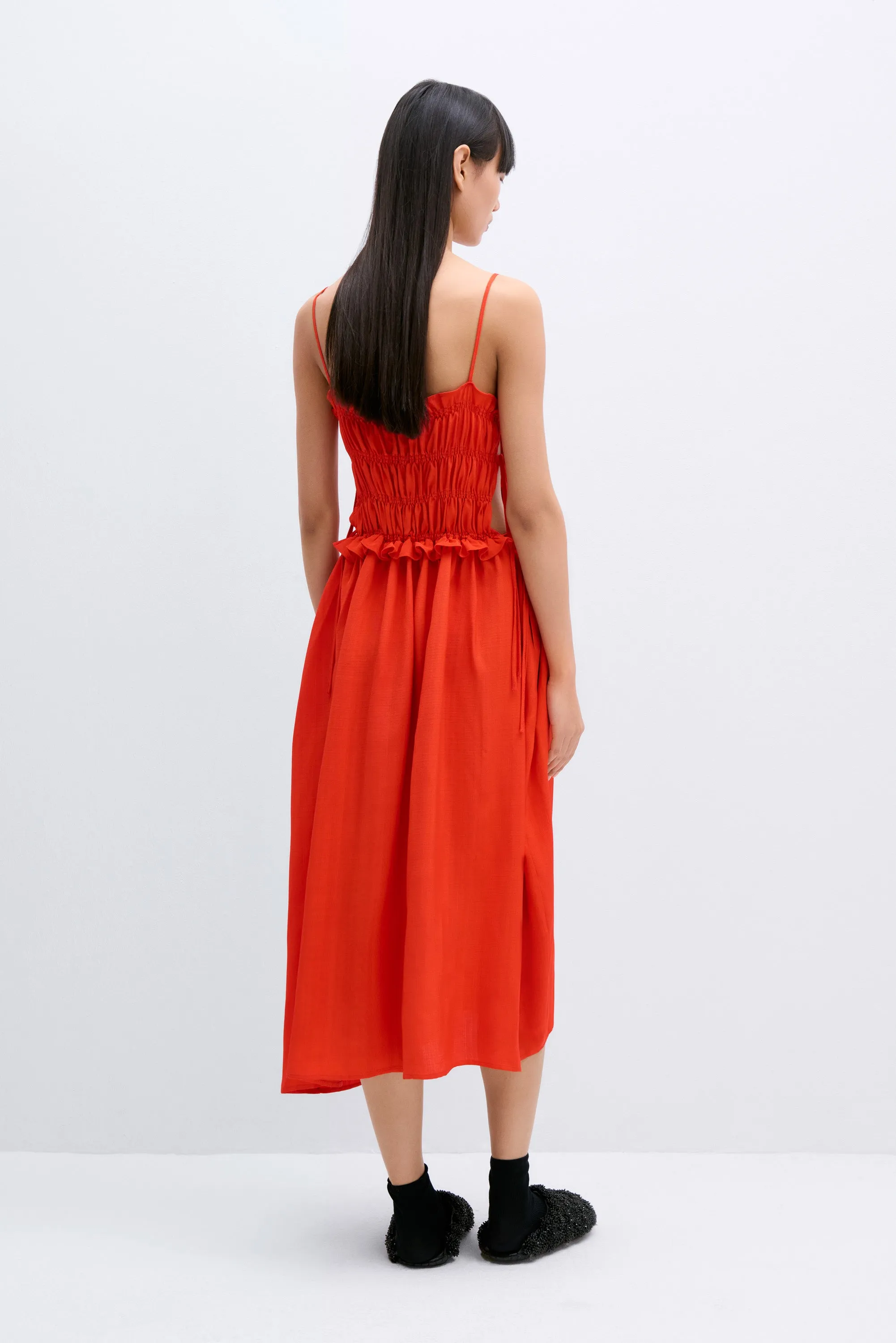 VISCOSE GATHERED DRESS CORAL sold by Cordera product image thumbnail 4