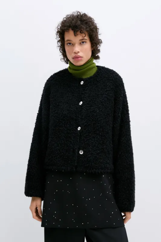 TEDDY CROPPED CARDIGAN BLACK sold by Cordera