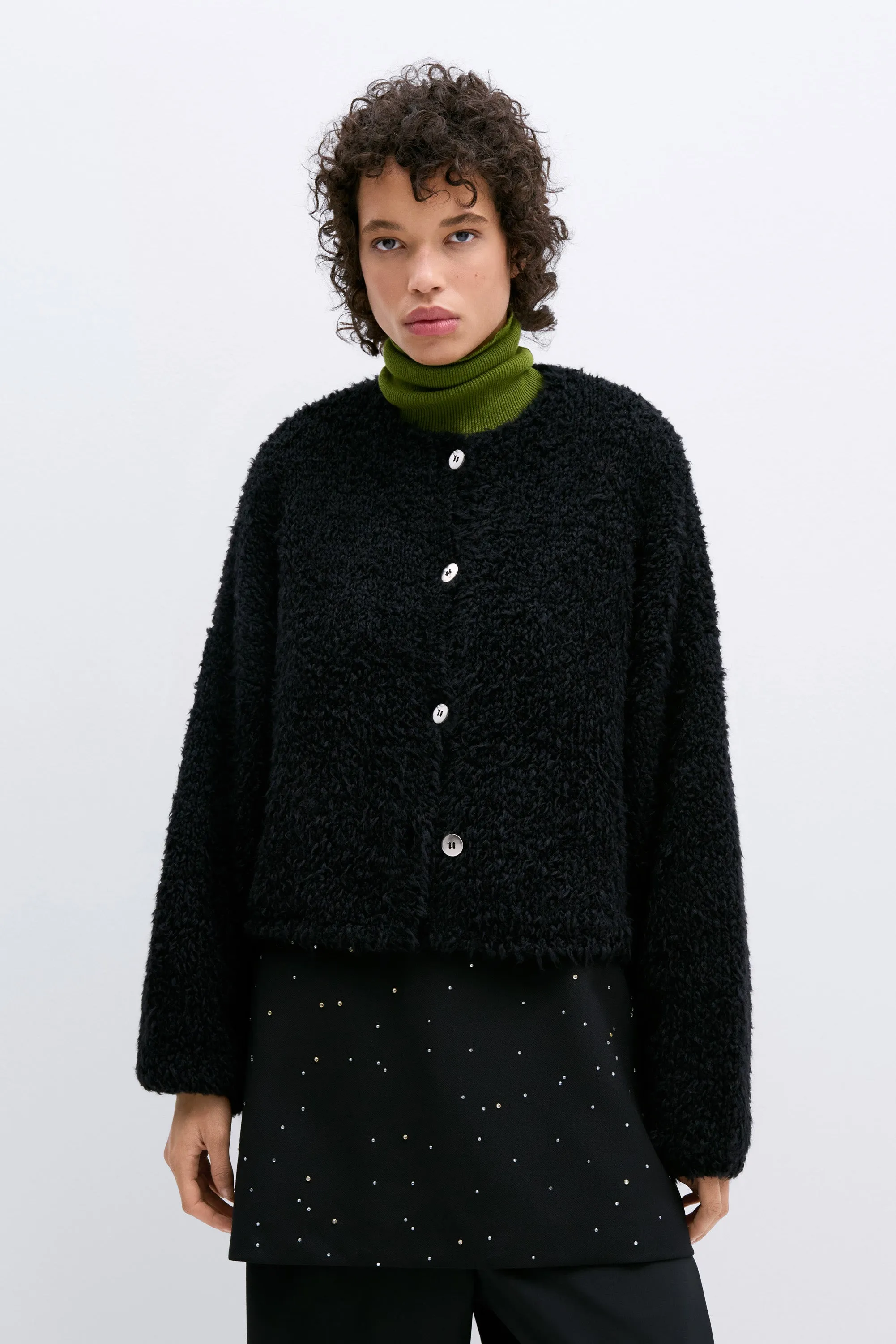 TEDDY CROPPED CARDIGAN BLACK sold by Cordera