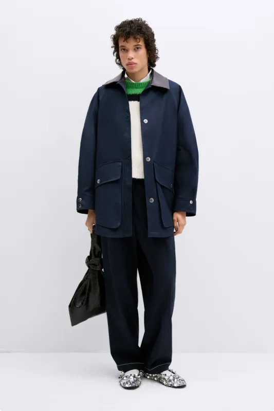 SHORT TRENCH COAT NAVY sold by Cordera