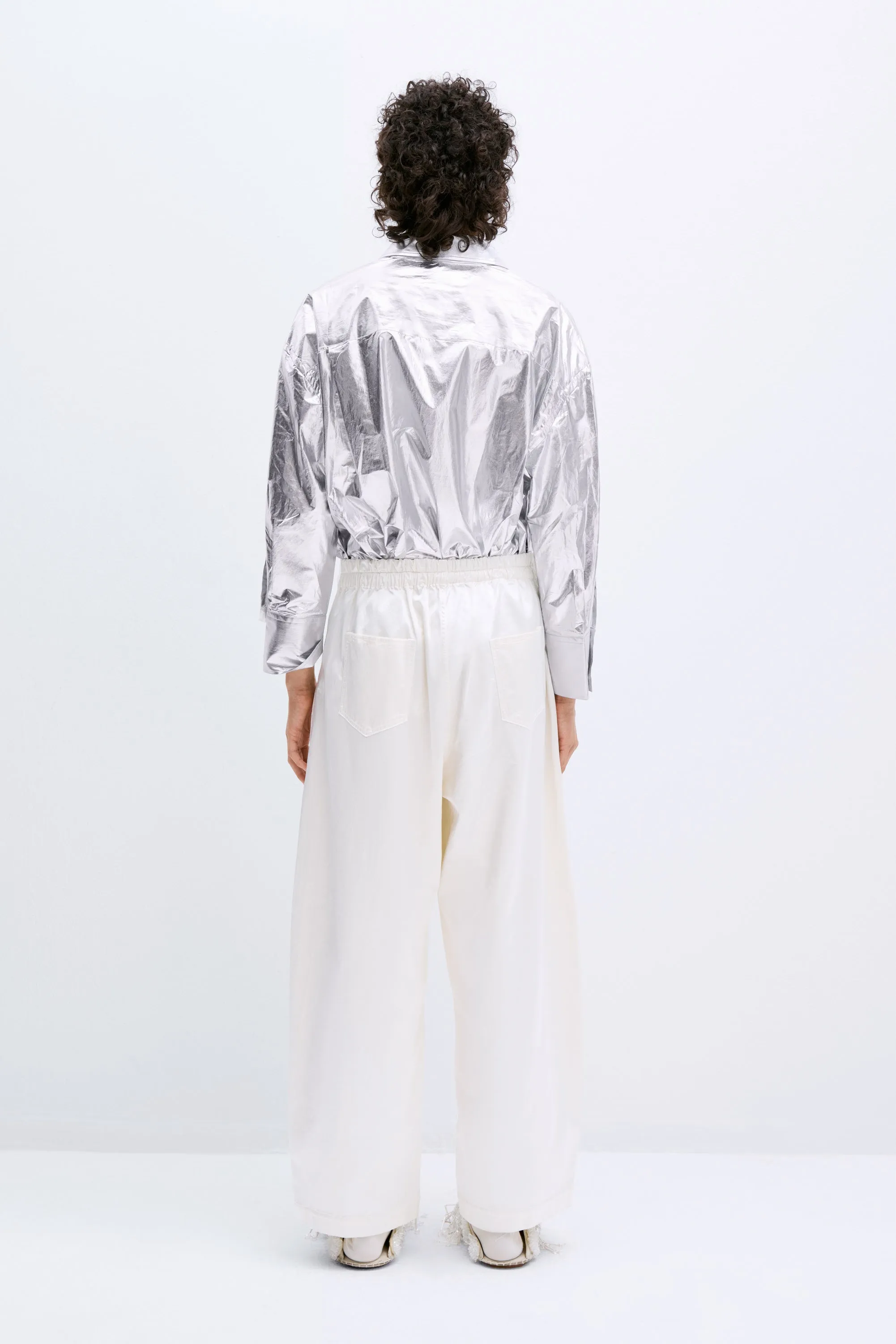 SATIN CURVED PANTS WHITE sold by Cordera product image thumbnail 2