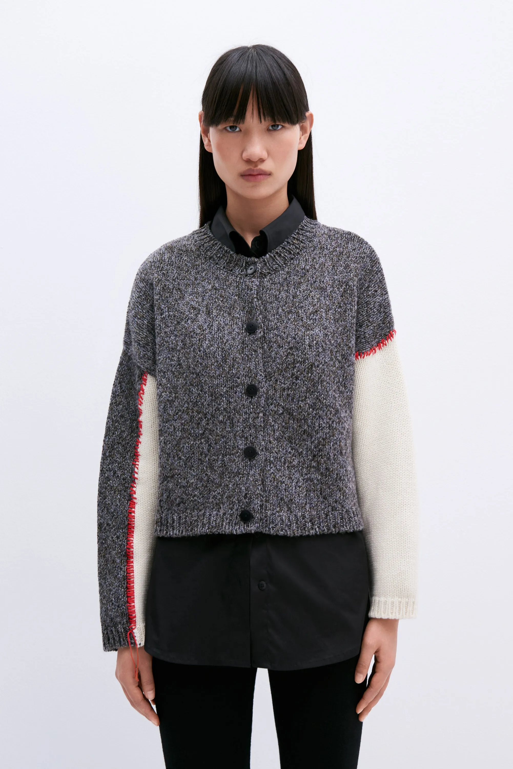 MERINO WOOL STITCHED CARDIGAN sold by Cordera