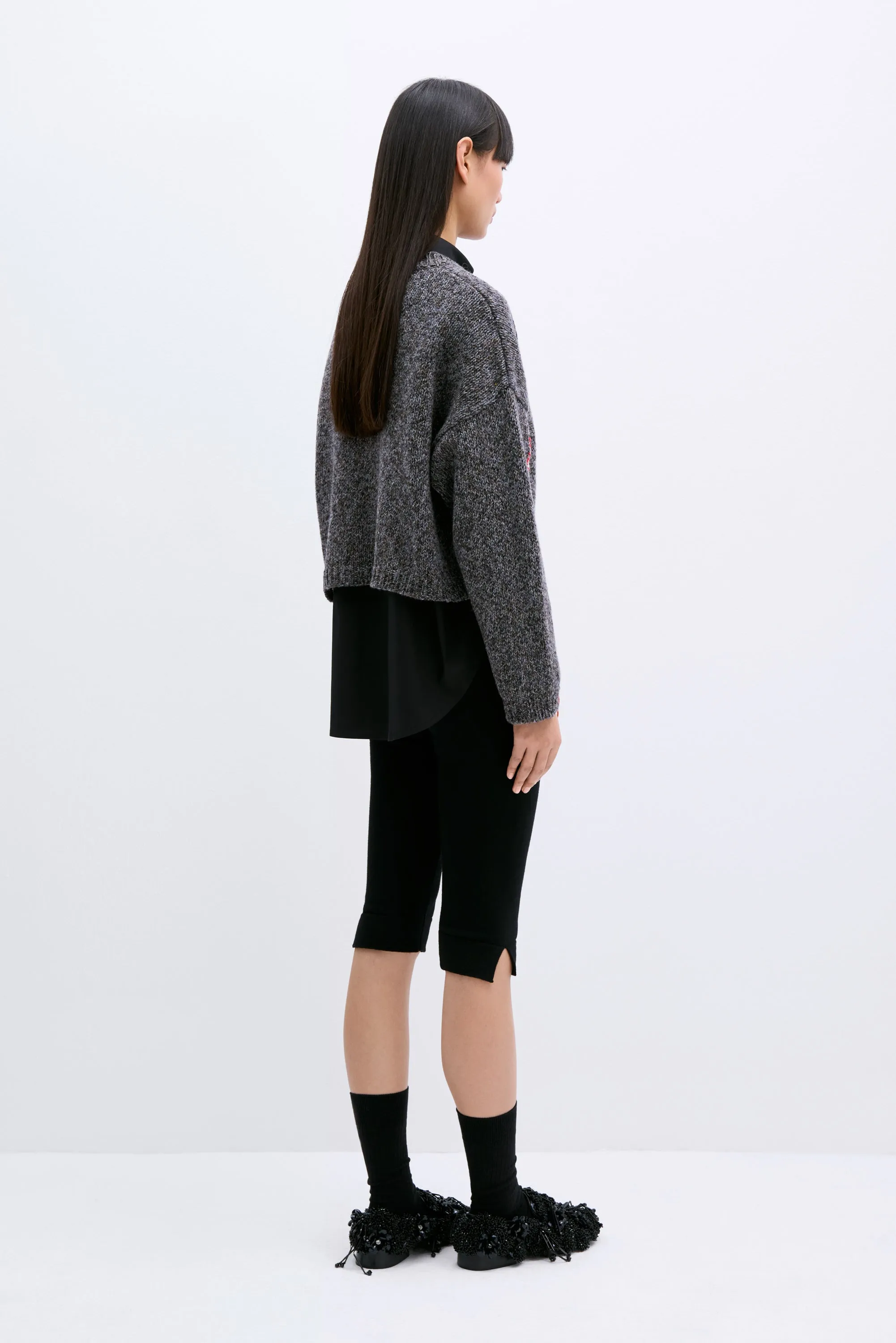 MERINO WOOL CROP LEGGINGS BLACK sold by Cordera product image thumbnail 2