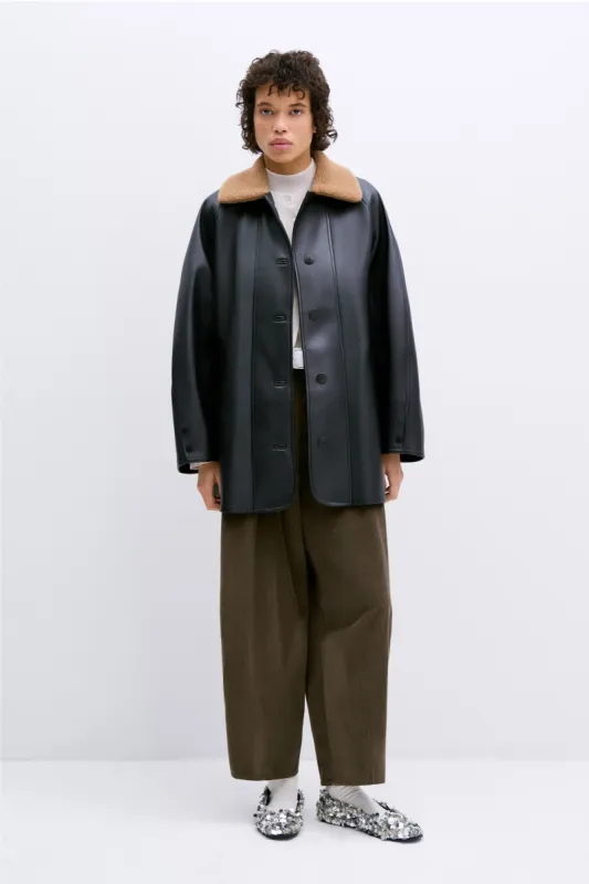 AVIATOR MIDI COAT BLACK made by Cordera
