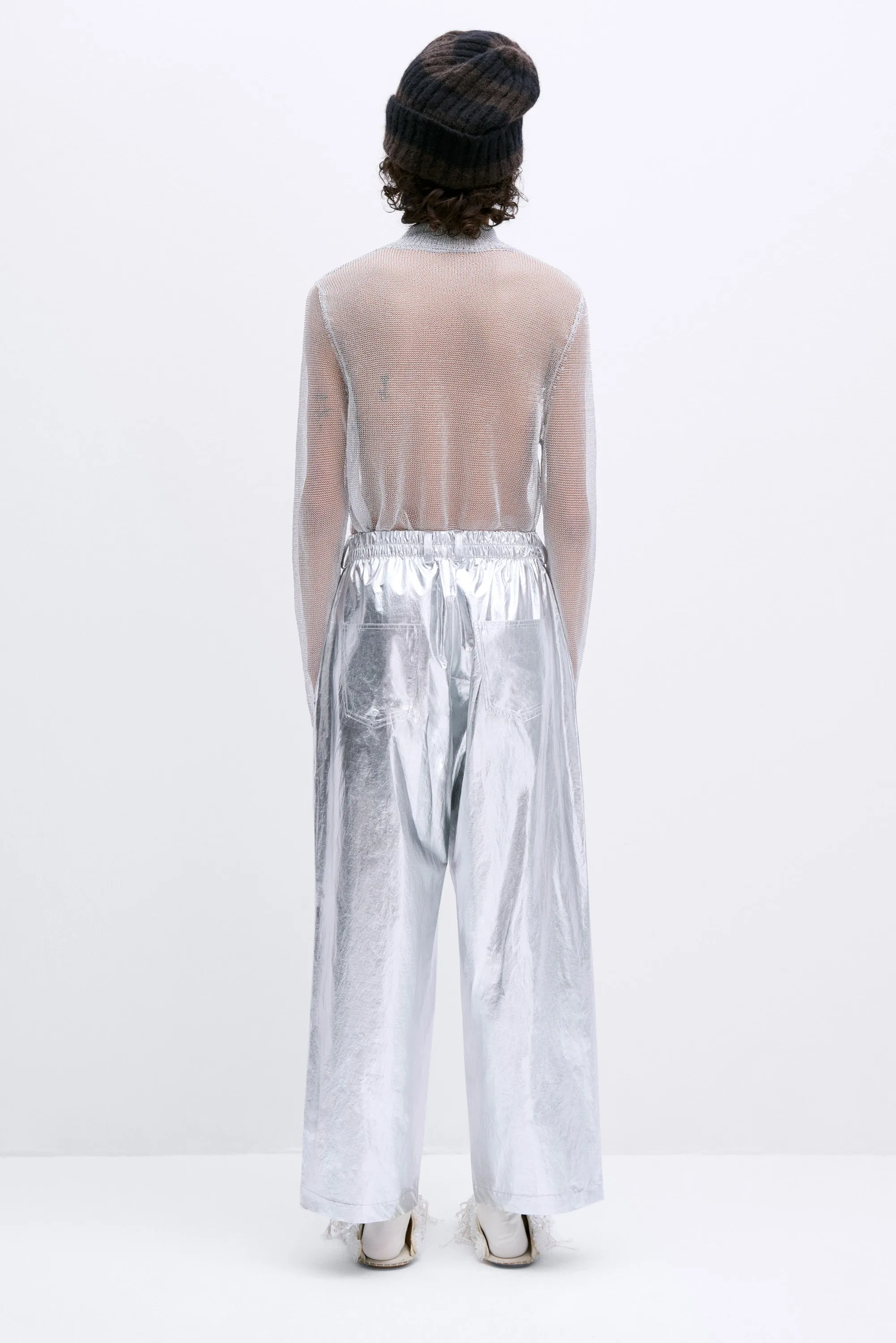 COTTON & SILK PANTS SILVER sold by Cordera product image thumbnail 2