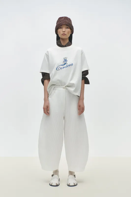TUBULAR CURVED PANTS WHITE sold by Cordera