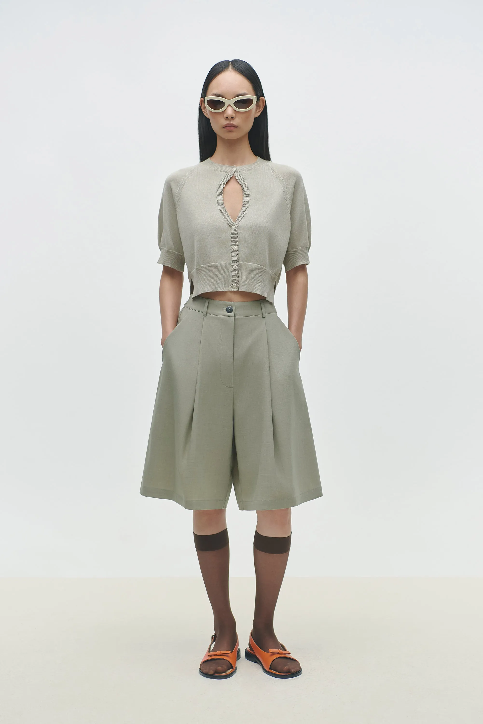 ORGANIC COTTON CUT-OUT TOP PEARL GREY sold by Cordera product image thumbnail 2