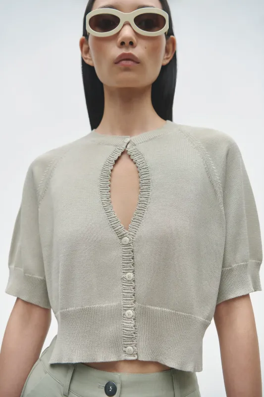 ORGANIC COTTON CUT-OUT TOP PEARL GREY made by Cordera