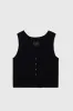 ORGANIC COTTON POINTELLE WAISTCOAT BLACK sold by Cordera