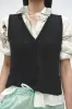 ORGANIC COTTON POINTELLE WAISTCOAT BLACK sold by Cordera