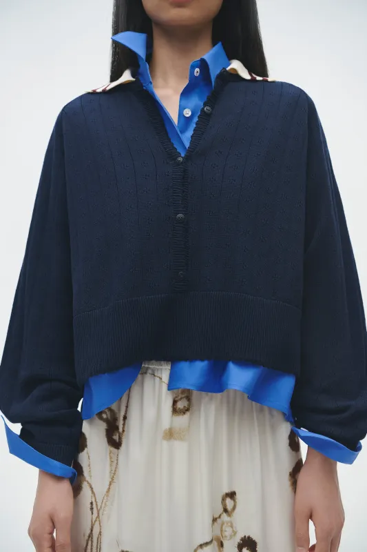 ORGANIC COTTON LONG SLEEVES POLO NAVY sold by Cordera