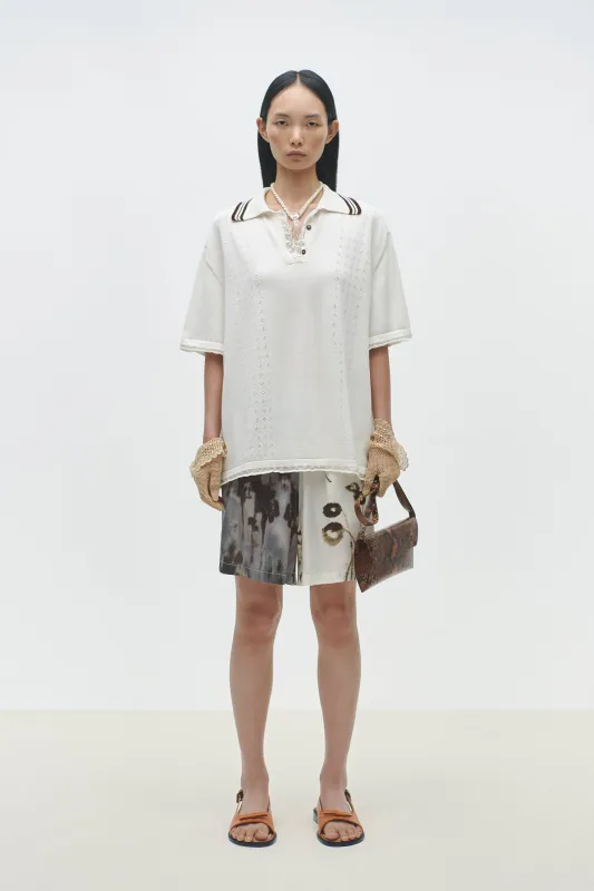 ORGANIC COTTON POINTELLE POLO NATURAL sold by Cordera