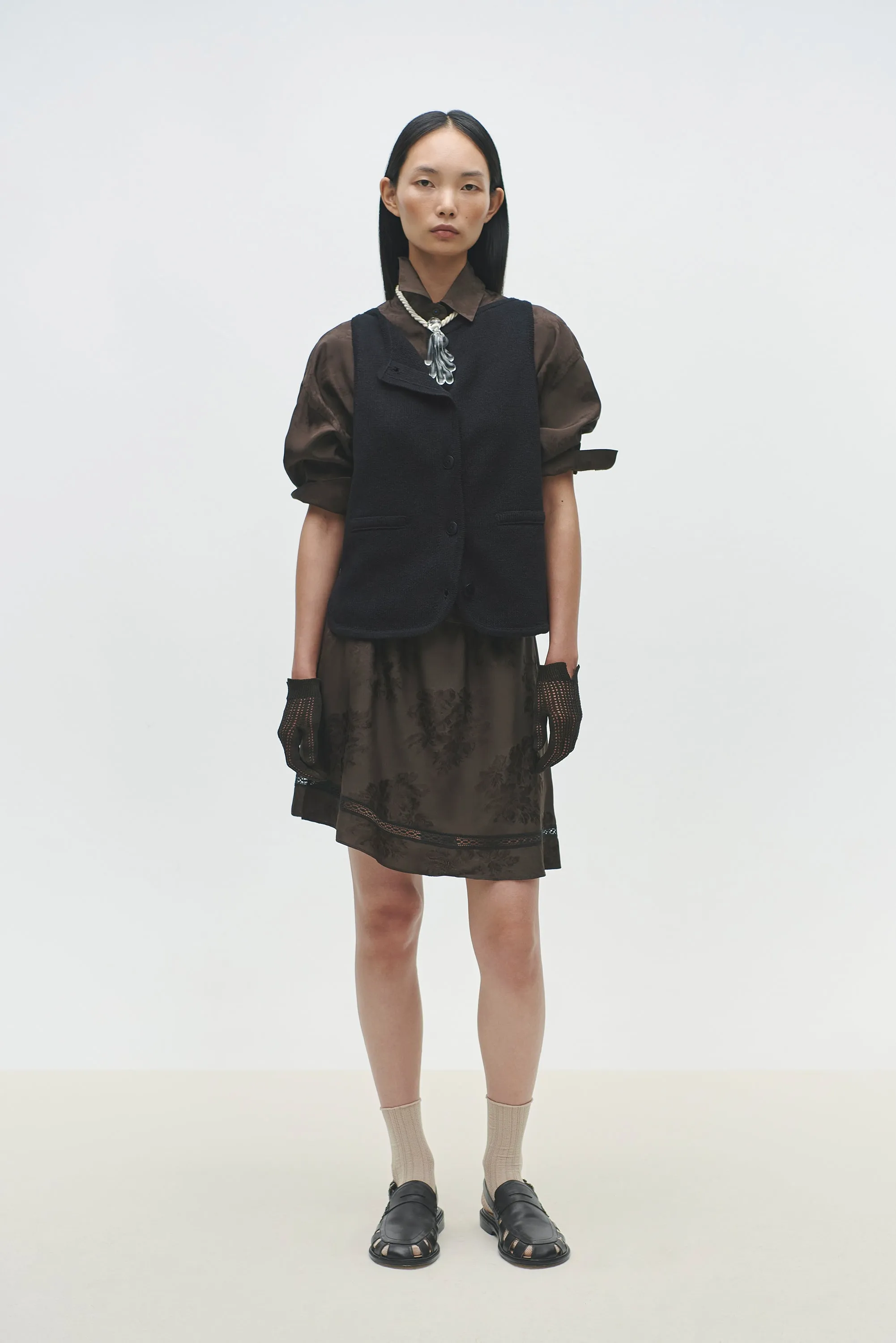 BOAT-NECK WAISTCOAT BLACK sold by Cordera