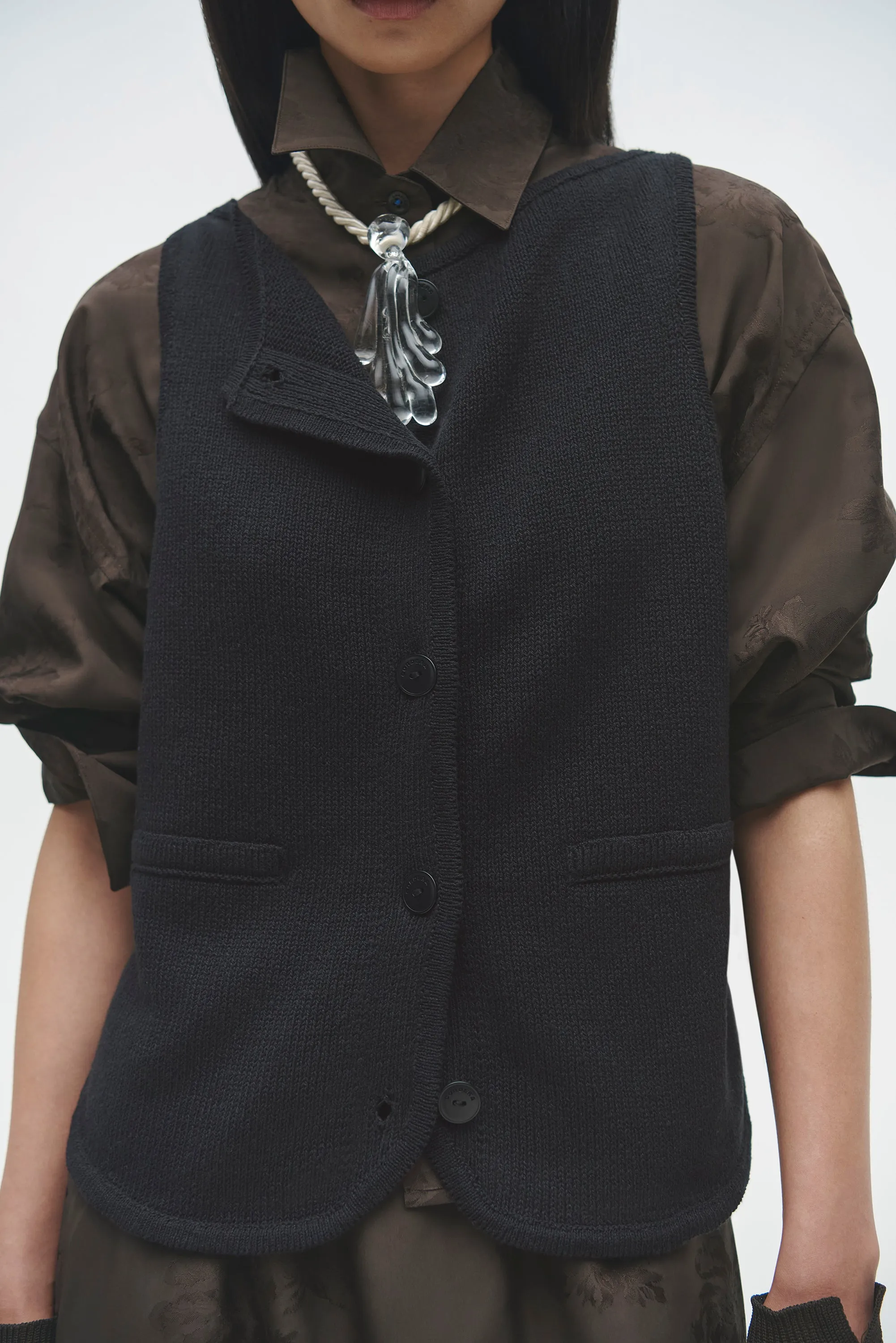 BOAT-NECK WAISTCOAT BLACK sold by Cordera product image thumbnail 2