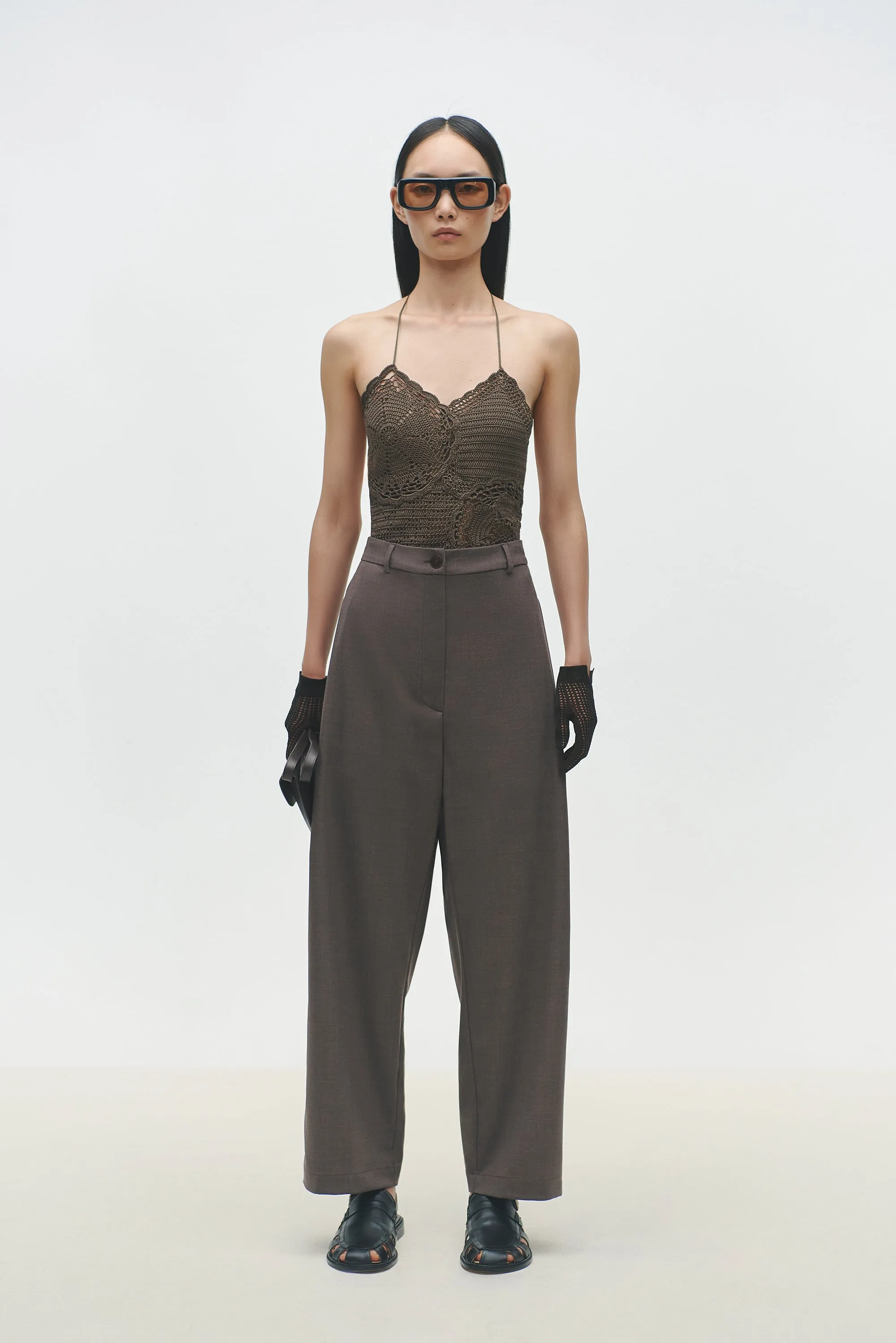 WIDE LEG PANTS DEEP TAUPE sold by Cordera