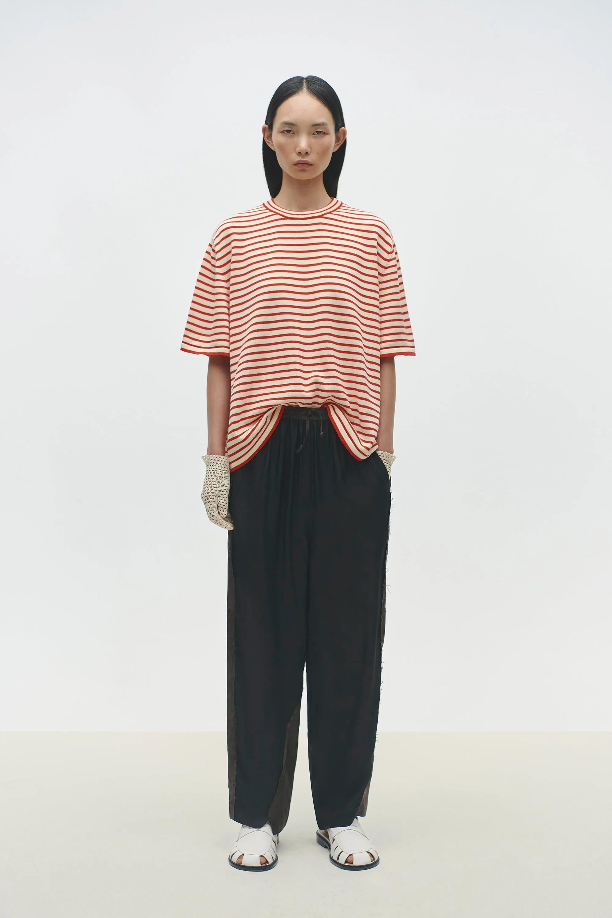 JACQUARD RELAXED PANTS DARK BROWN sold by Cordera