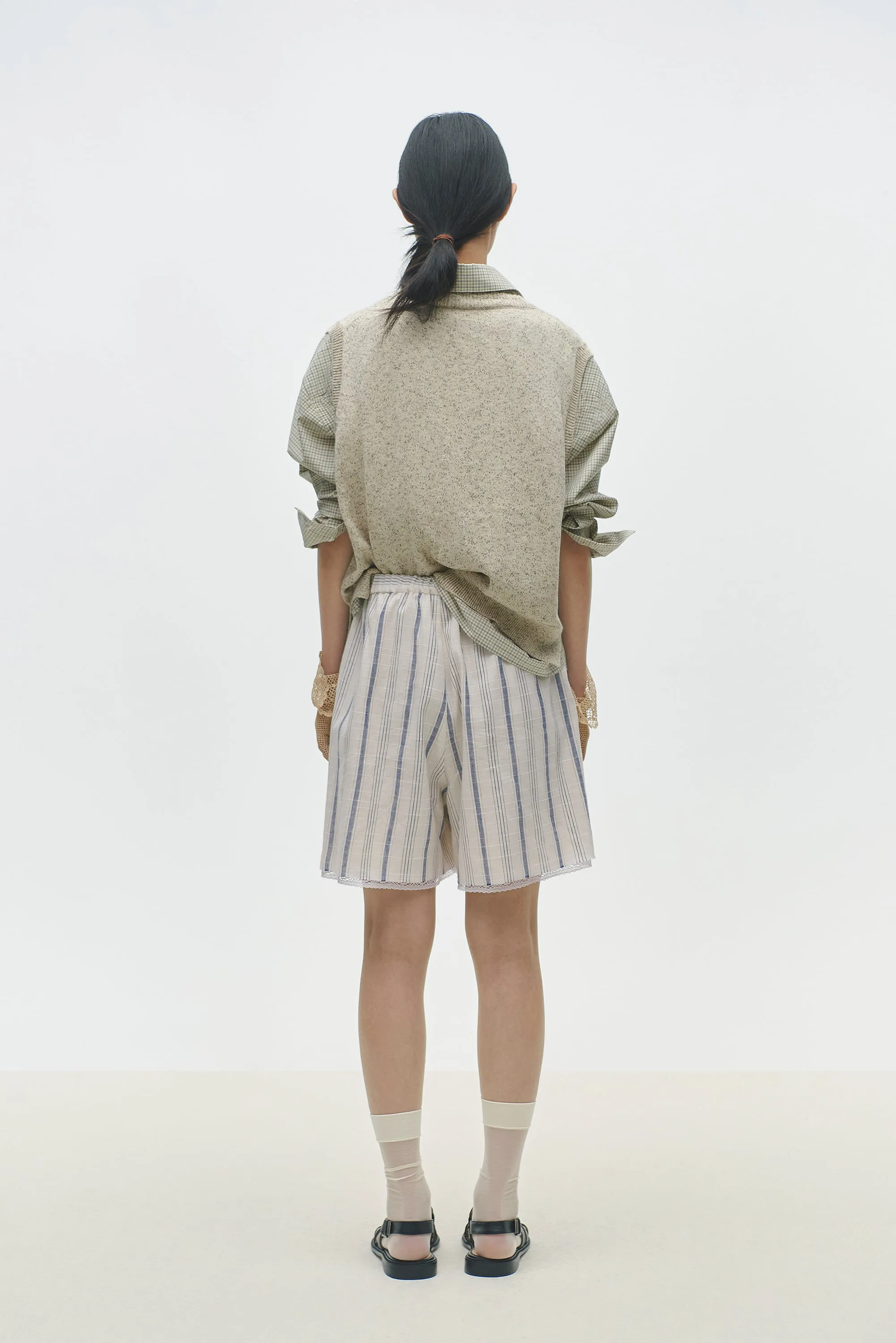 STRIPED BERMUDA WITH LACE sold by Cordera product image thumbnail 3