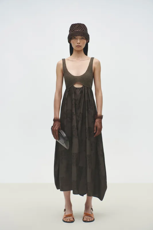 HANDMADE CROCHET DRESS DARK BROWN sold by Cordera