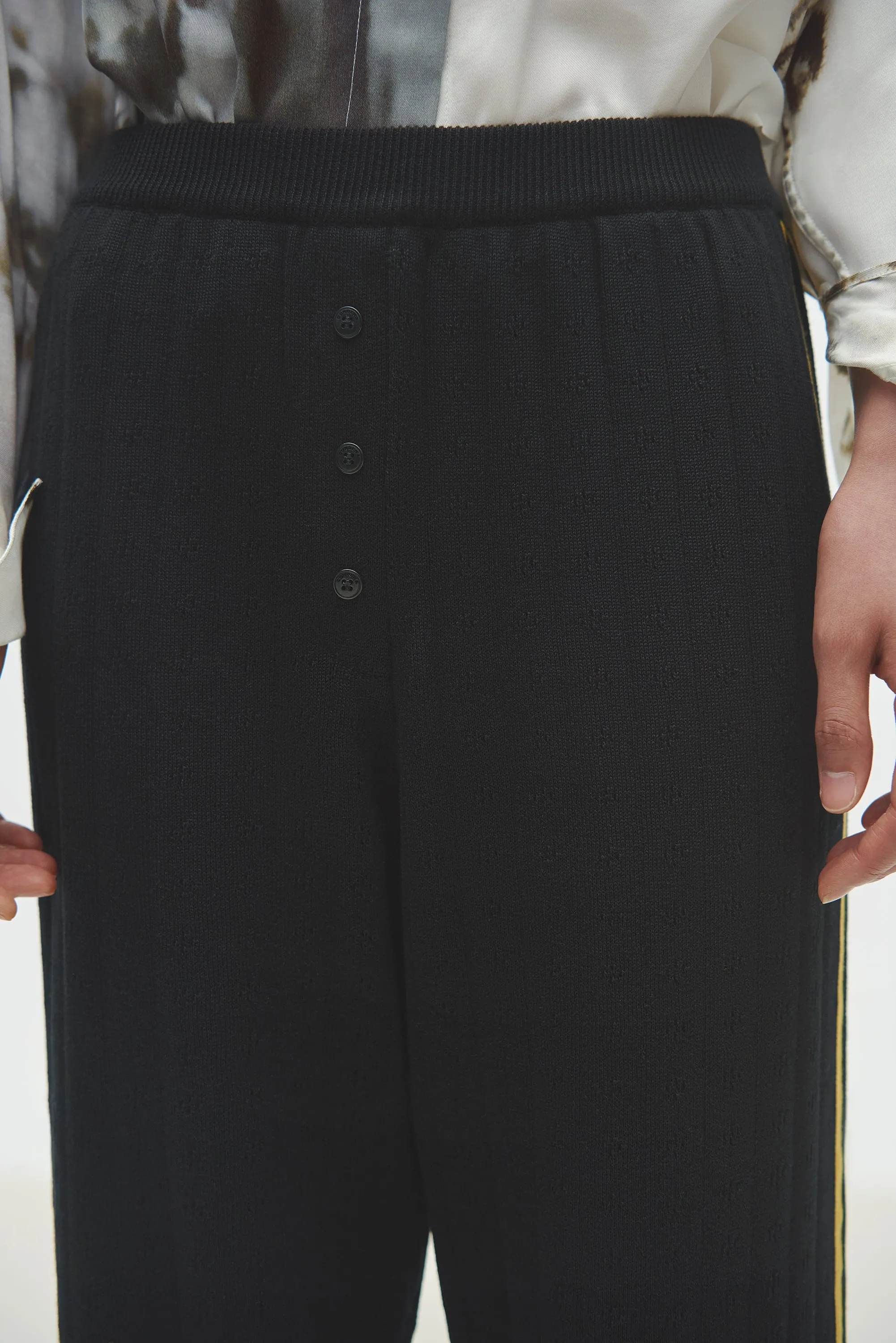 ORGANIC COTTON POINTELLE PANTS BLACK sold by Cordera product image thumbnail 3