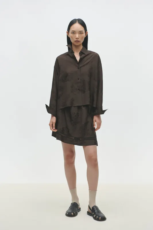 JACQUARD CLASSIC SHIRT DARK BROWN sold by Cordera