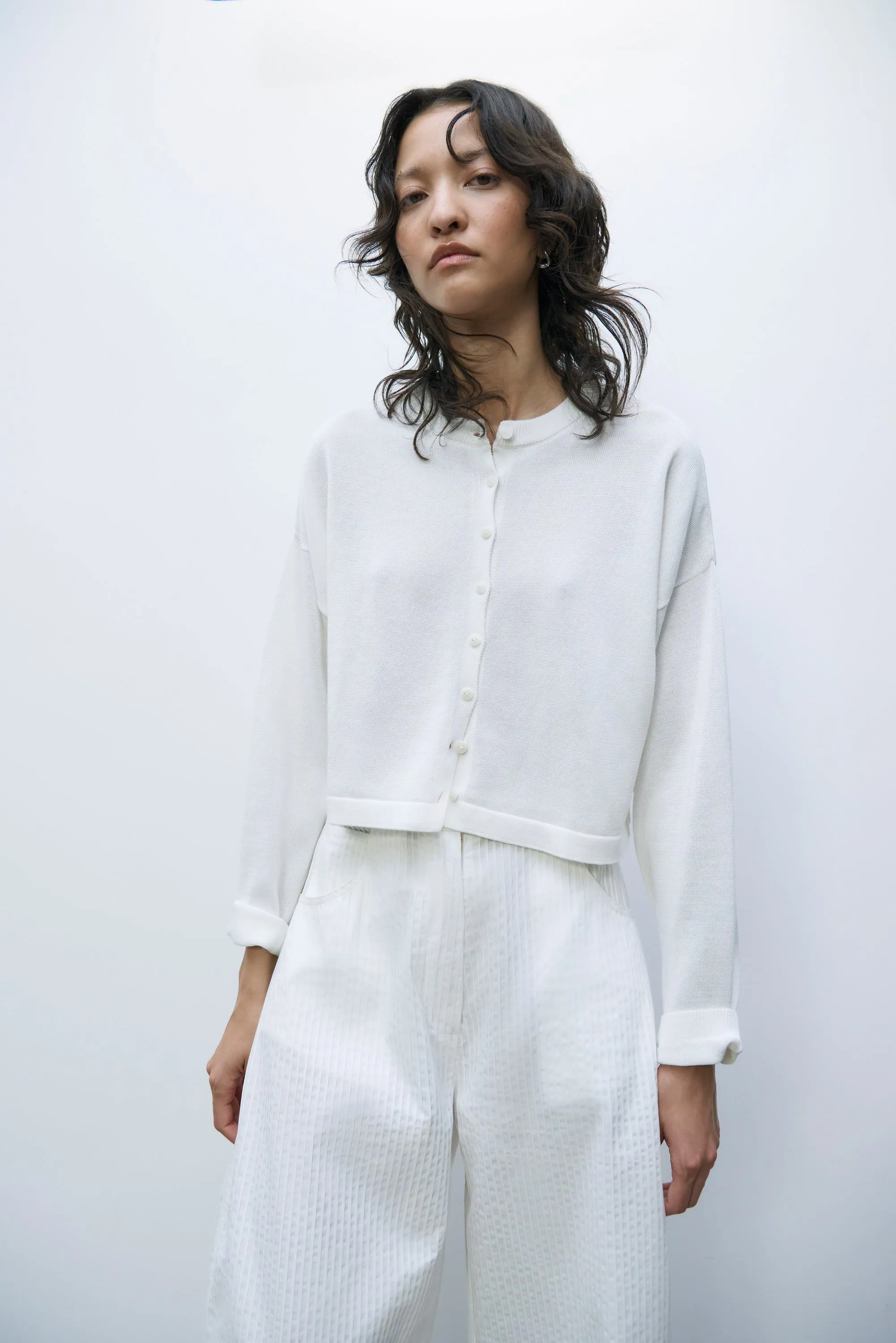 COTTON CROPPED CARDIGAN WHITE sold by Cordera product image thumbnail 2