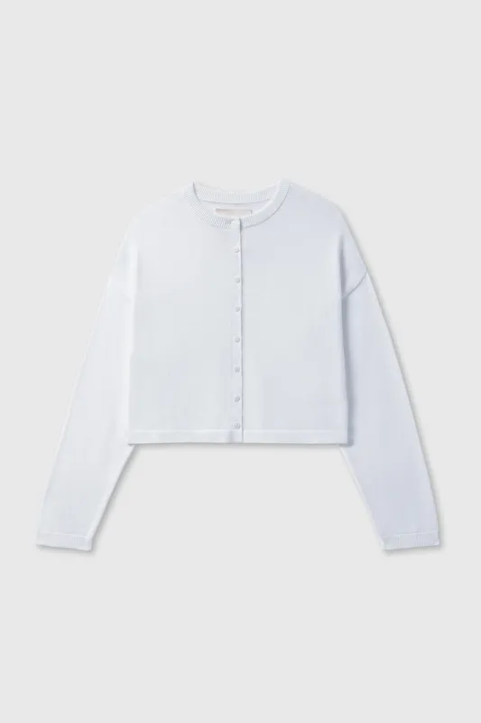 COTTON CROPPED CARDIGAN WHITE sold by Cordera