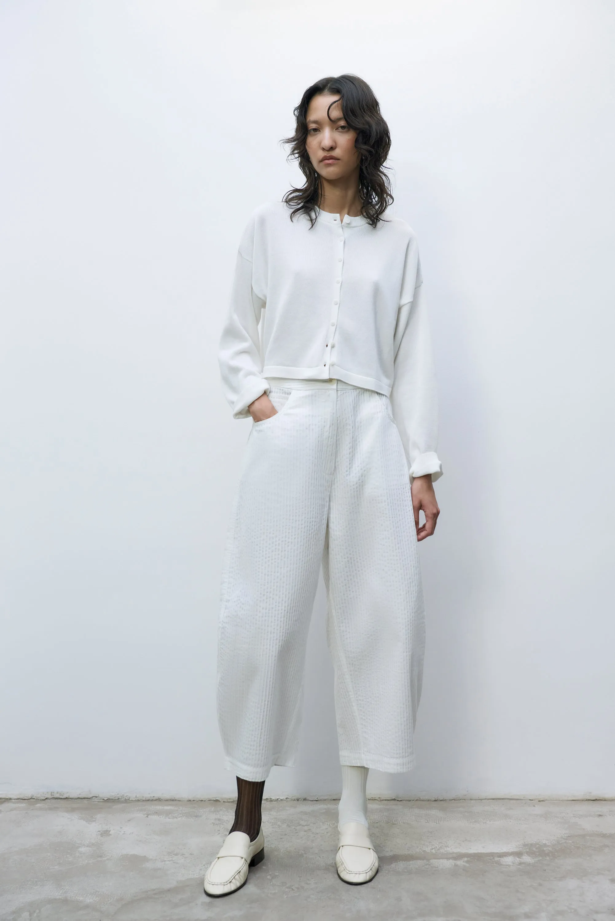 COTTON CROPPED CARDIGAN WHITE sold by Cordera product image thumbnail 3