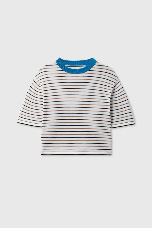 COTTON STRIPED T-SHIRT CERÚLEO sold by Cordera