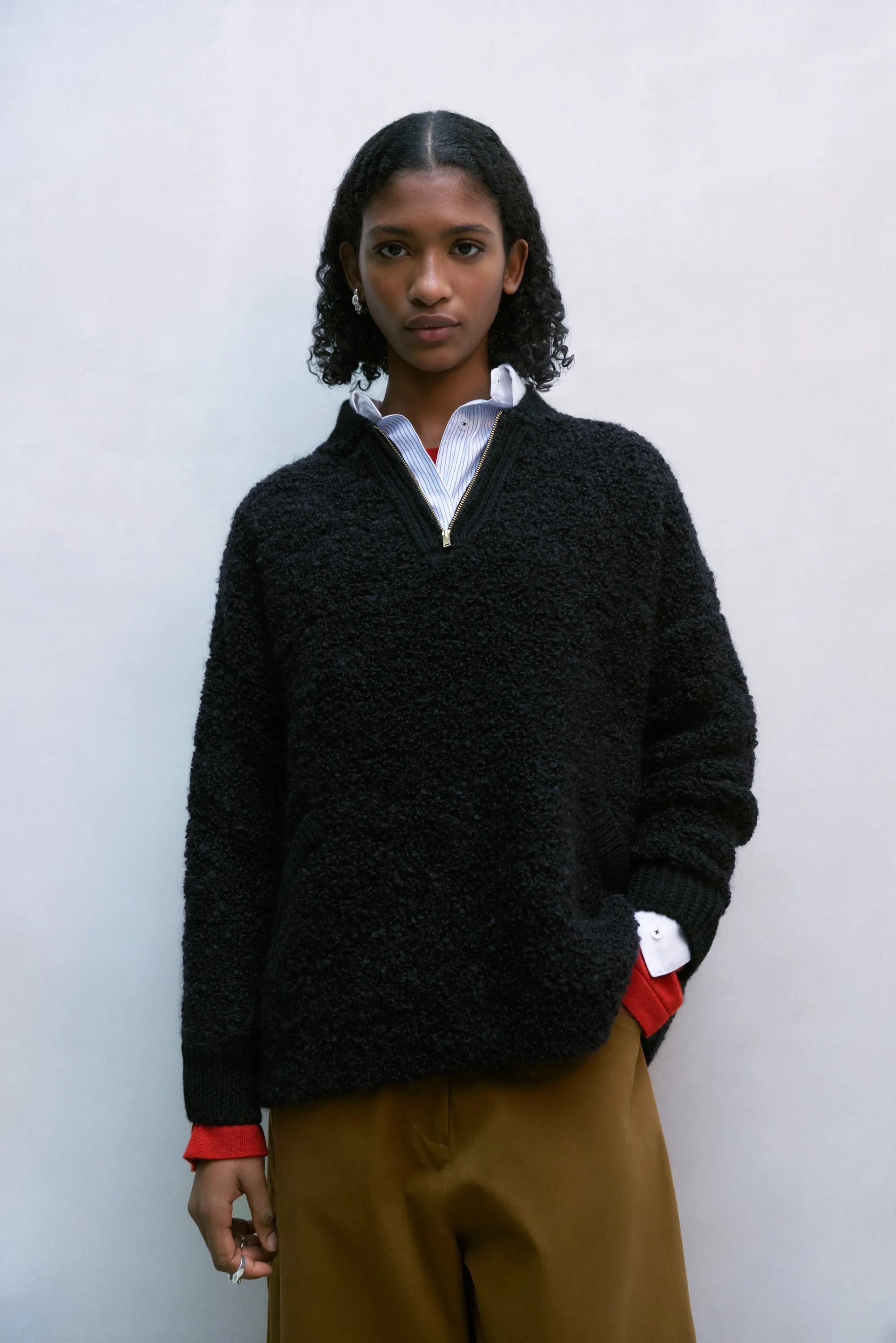 WOOL & MOHAIR POLO SWEATER BLACK sold by Cordera product image thumbnail 2