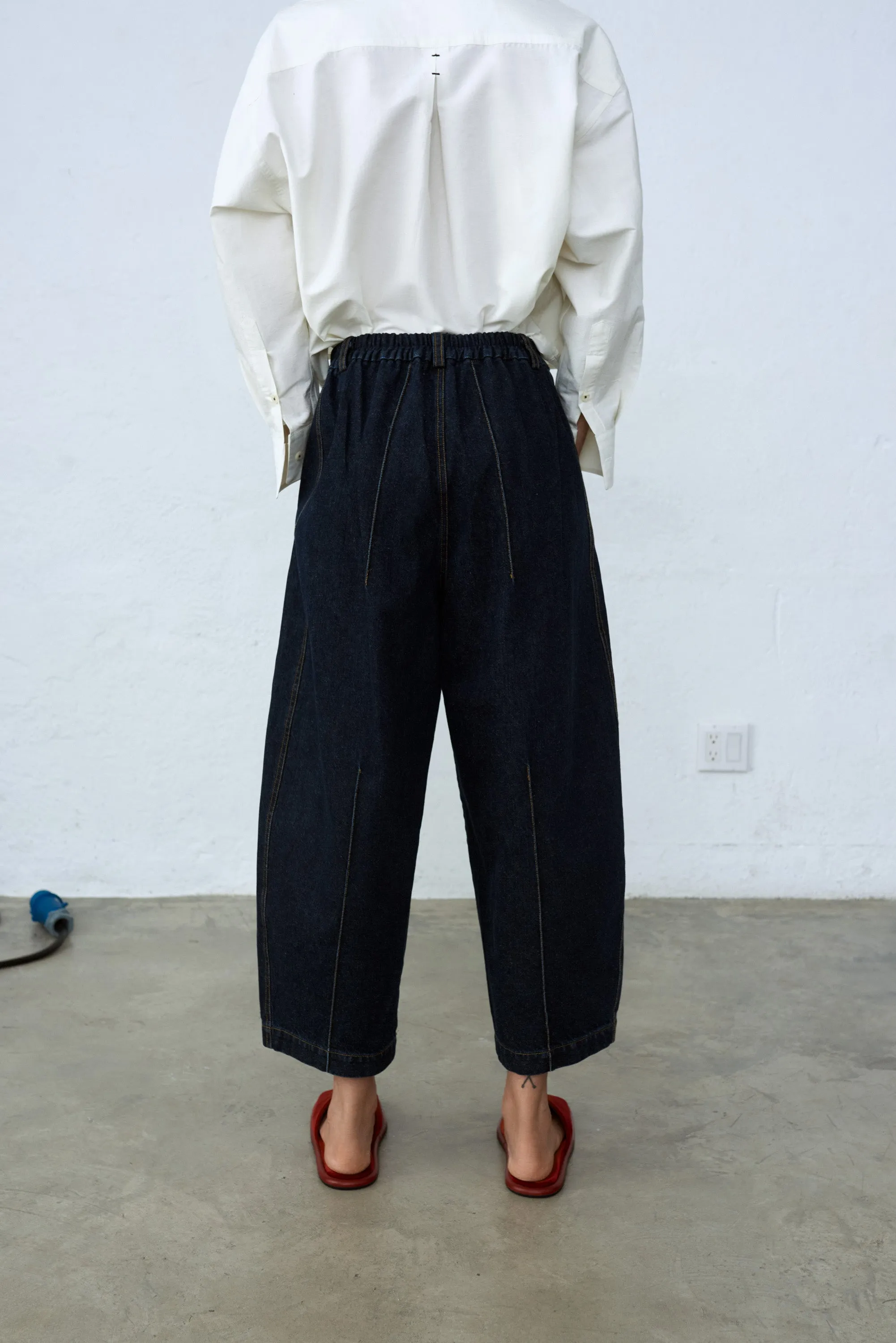 SEAM CURVED DENIM PANTS DARK NAVY sold by Cordera product image thumbnail 3
